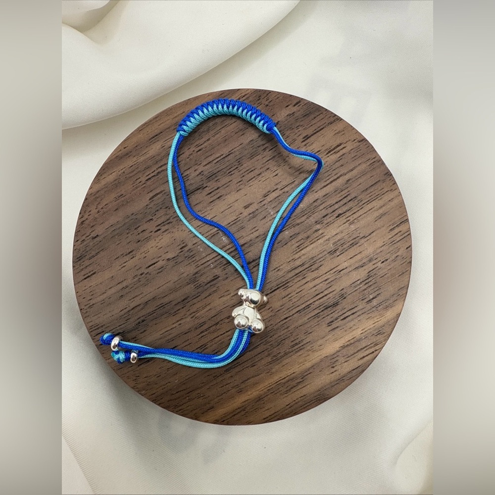 - Blue and Silver Adjustable Bracelet 925
